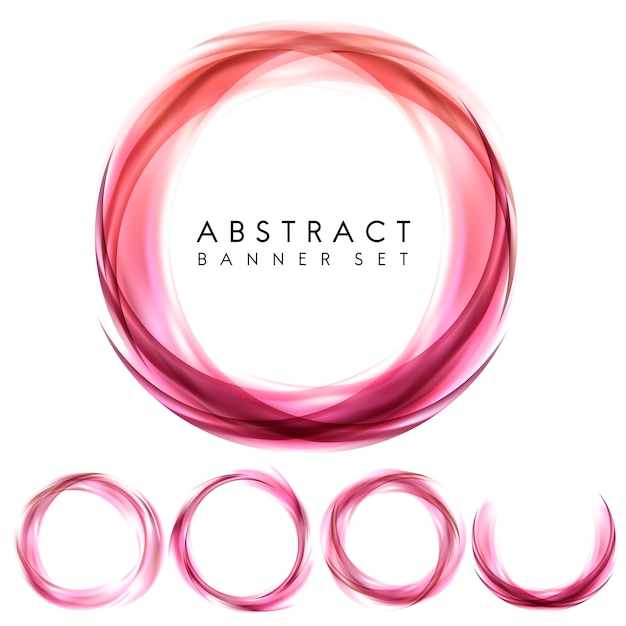 Free vector abstract banner set in pink