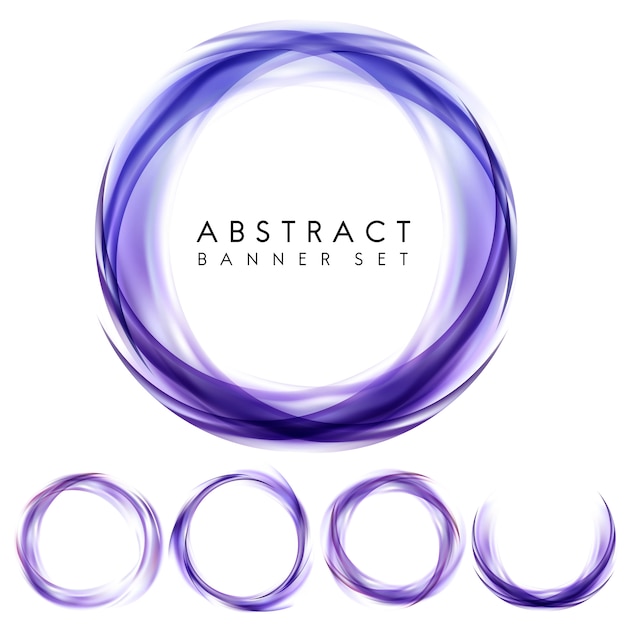 Abstract banner set in purple