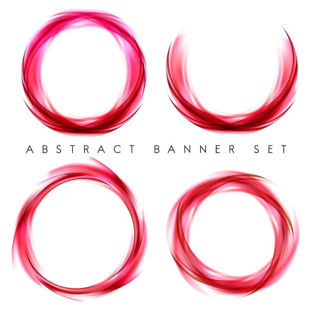 Abstract banner set in red