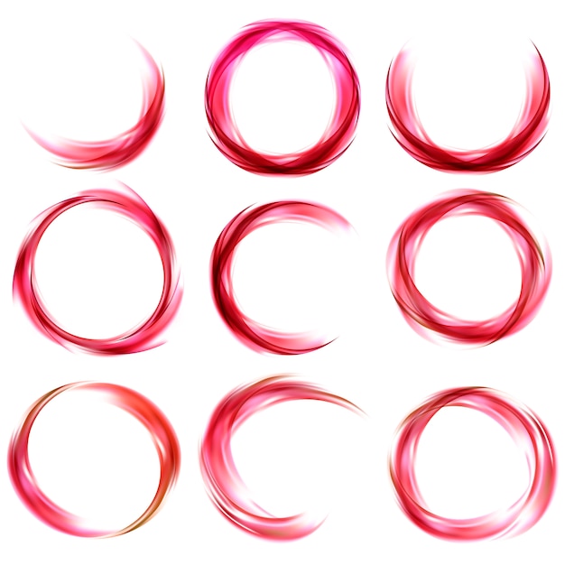 Abstract banner set in red