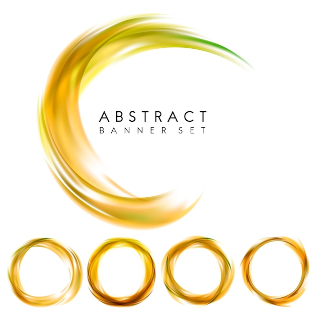 Free vector abstract banner set in yellow