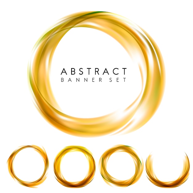 Free vector abstract banner set in yellow