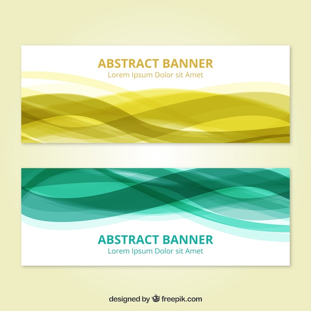 Abstract banner with bright colors wavy shapes