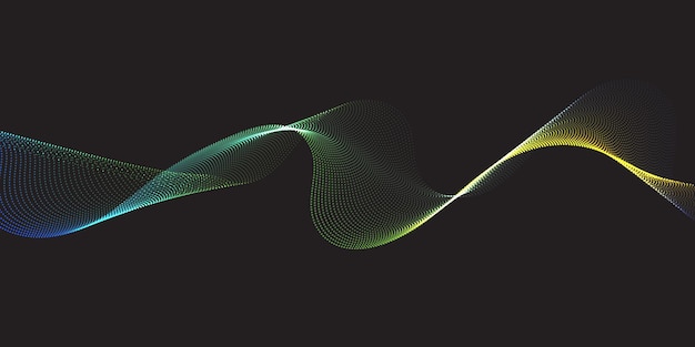 Free vector abstract banner with flowing waves of particles