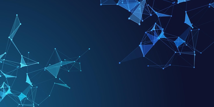 Free Vector abstract banner with a low poly plexus design