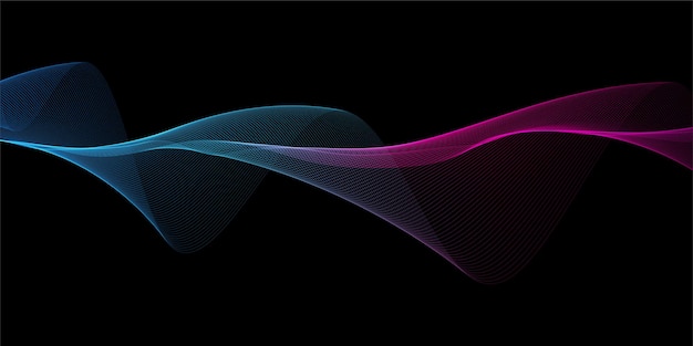 Abstract banner with a rainbow flowing waves design