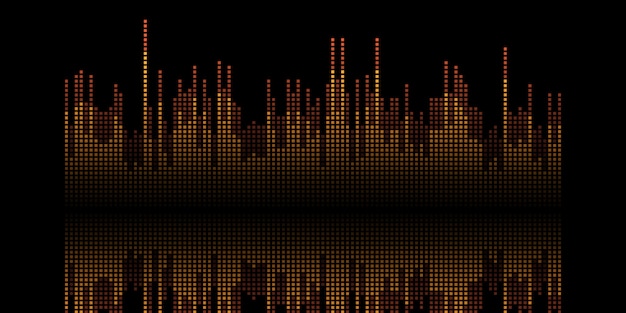 Абстрактный баннер с пиксельным дизайном звуковых волн