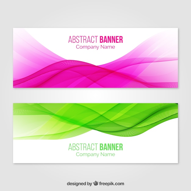 Abstract banner with wavy shapes