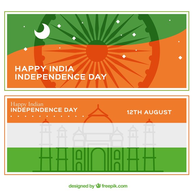 Free vector abstract banners of india