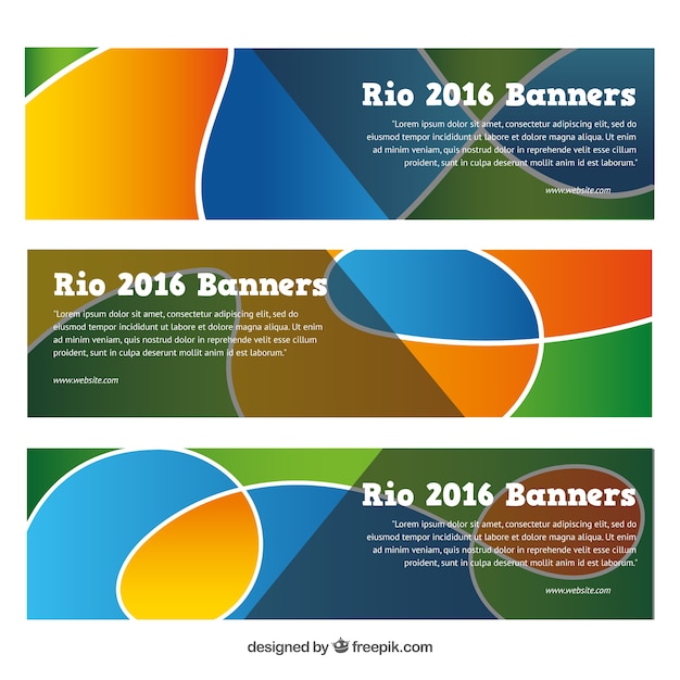 Free vector abstract banners for rio 2016