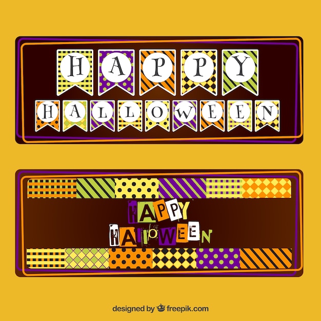 Free vector abstract banners set of halloween