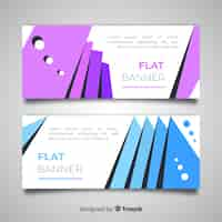 Free vector abstract banners with colorful shapes