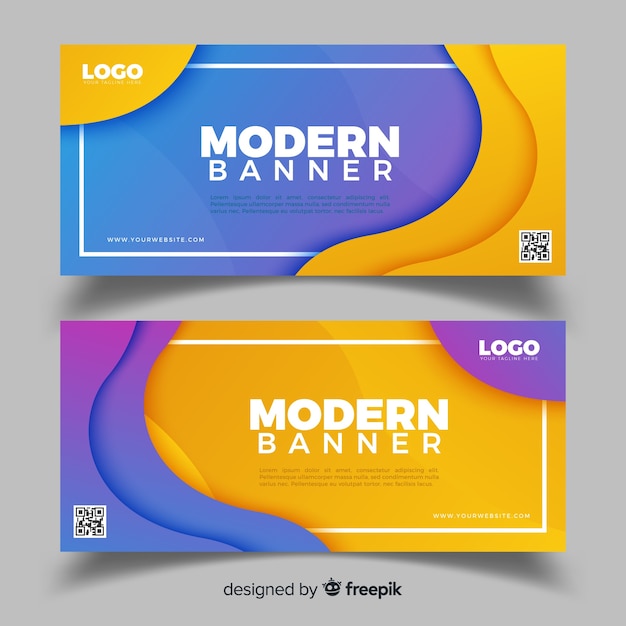 Free vector abstract banners with flat design