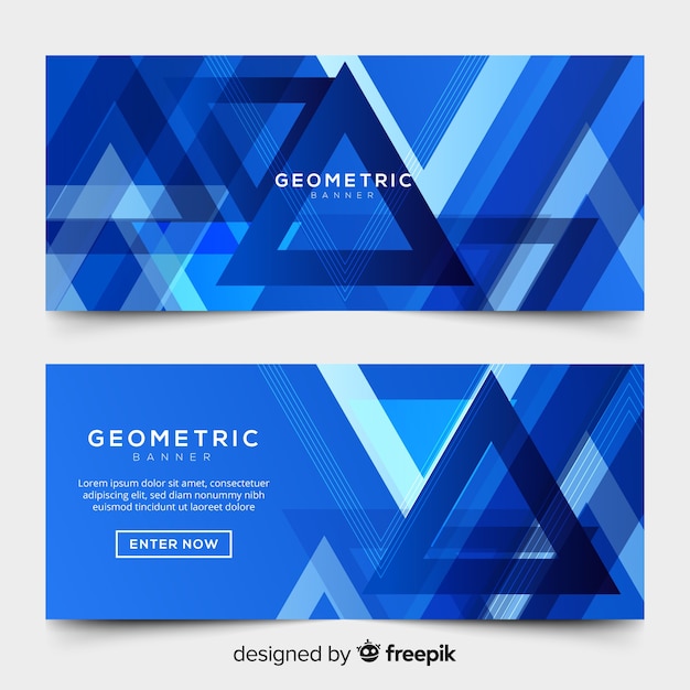 Free vector abstract banners with geometric shapes