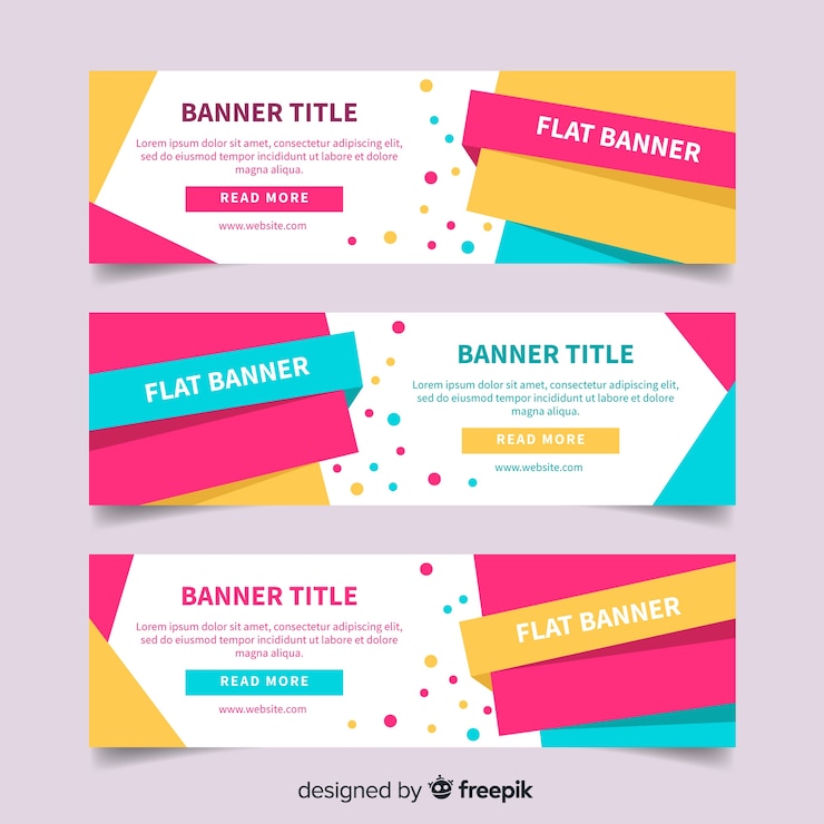Free Vector abstract banners with geometric shapes