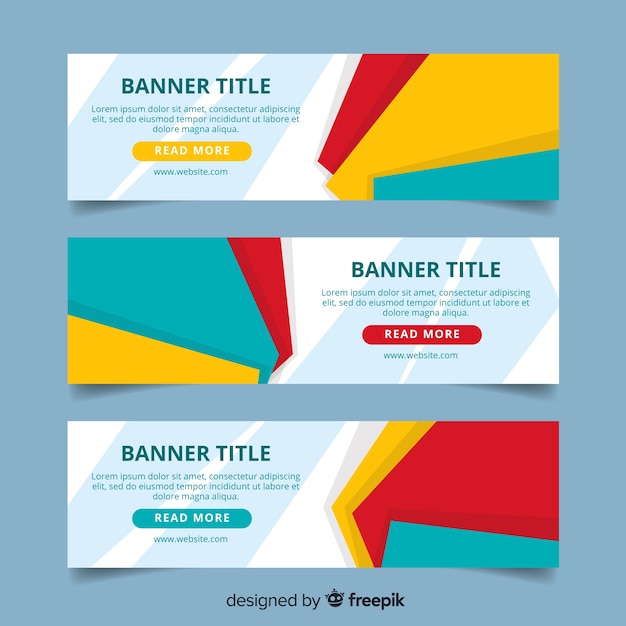 Abstract banners with geometric shapes