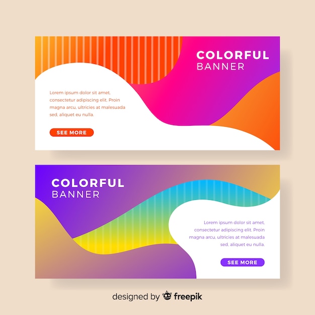 Free vector abstract banners with gradient design