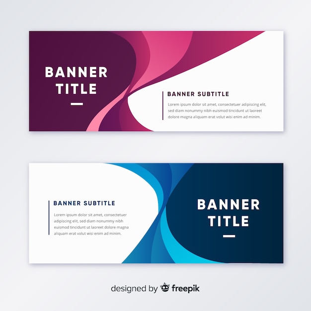 Abstract banners with wavy shapes