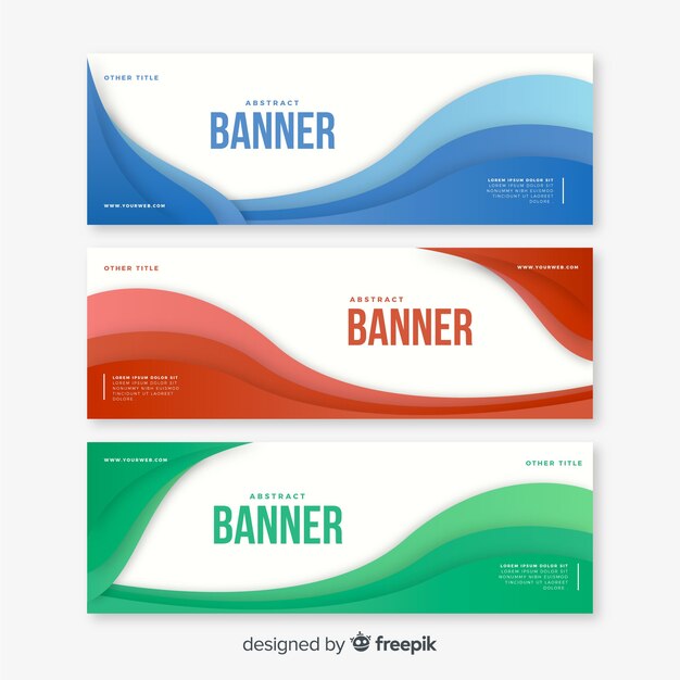 Abstract banners with wavy shapes