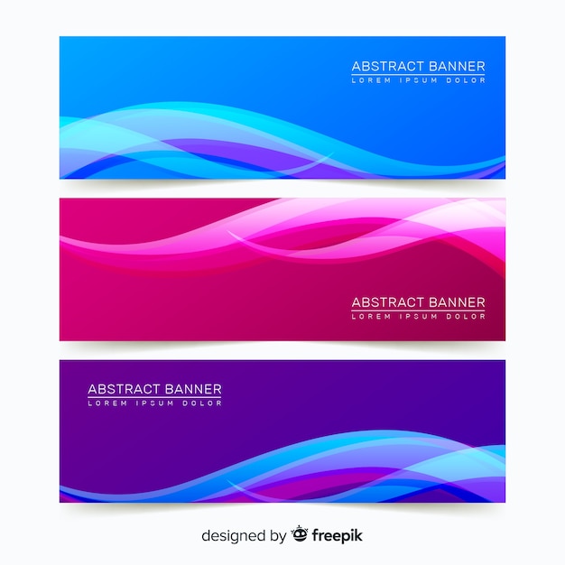 Abstract banners with wavy shapes