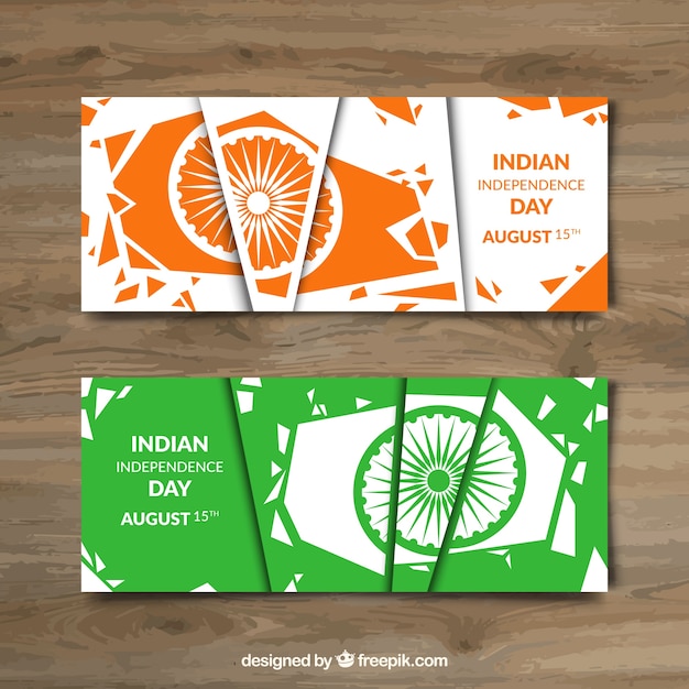 Free vector abstract beautiful india banners