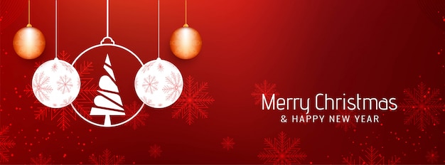 Abstract beautiful merry christmas banner template