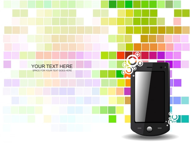 Abstract Beautiful Phone Art Illustration – Free Vector Template