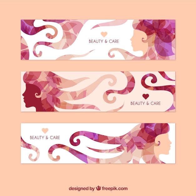 Free vector abstract beauty banners