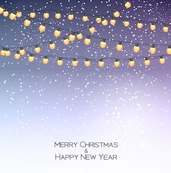 ガーランド​電球​ライト​と​抽象的​な​美しさ​の​クリスマス​と​新年​の​背景