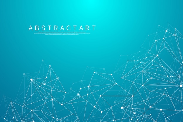 Abstract Background With Connected Lines And Dots Premium Vector