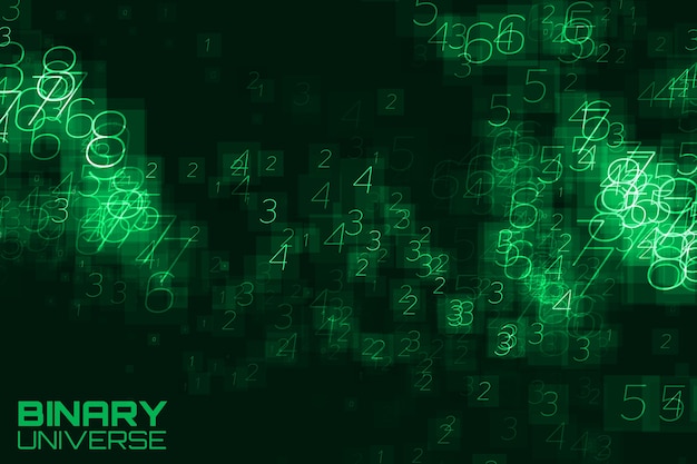 Free vector abstract big data visualization green background