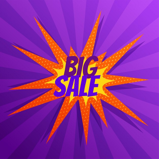 Abstract big sale banner in comic style