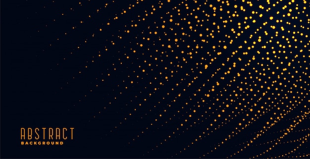 Free vector abstract black background with golden particles trail