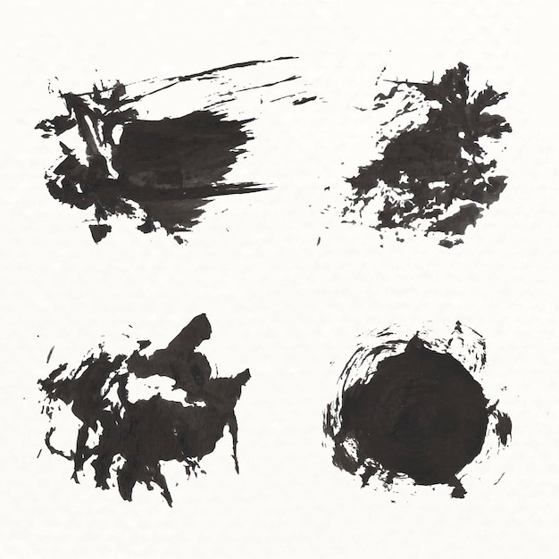 Free vector abstract black brush stroke set