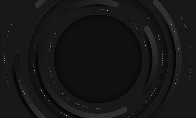 Бесплатное векторное изображение Абстрактные черные круги слои на темном фоне бумаги вырезать