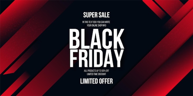 Abstract black friday background with red shapes