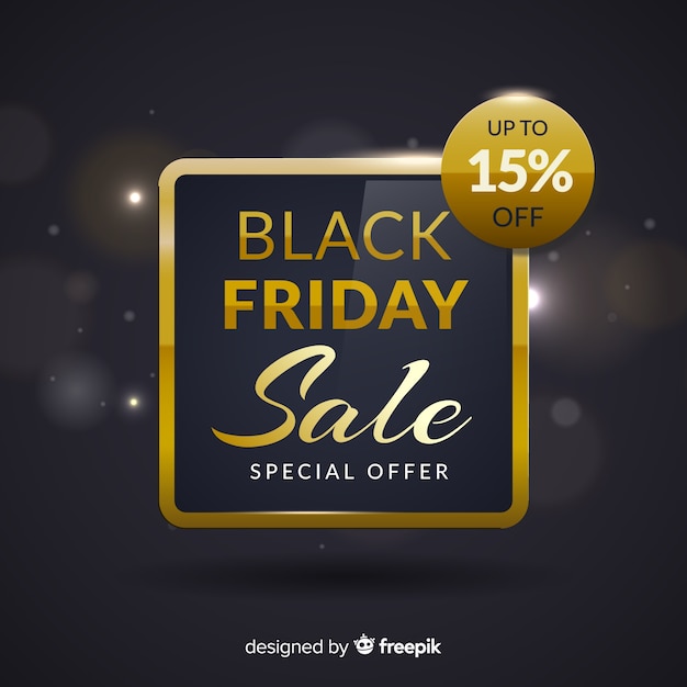 Abstract black friday sale background in black and gold