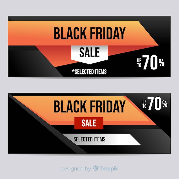 Abstract black friday sale banner template set
