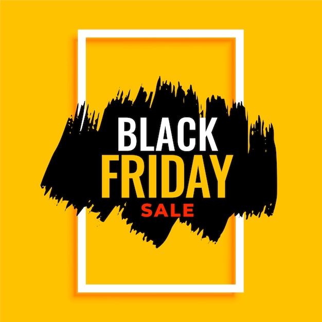 Abstract black friday sale banner on yellow