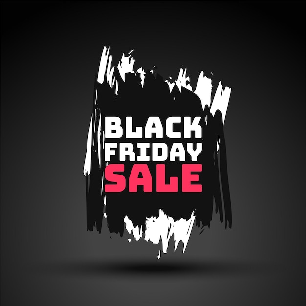 Free vector abstract black friday sale paint brush stroke background