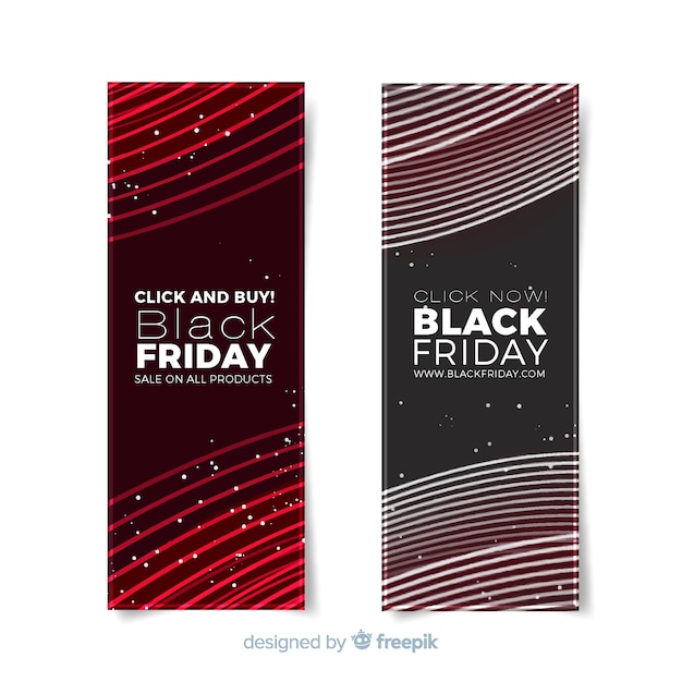 Abstract black friday sales banner templates hand drawn style