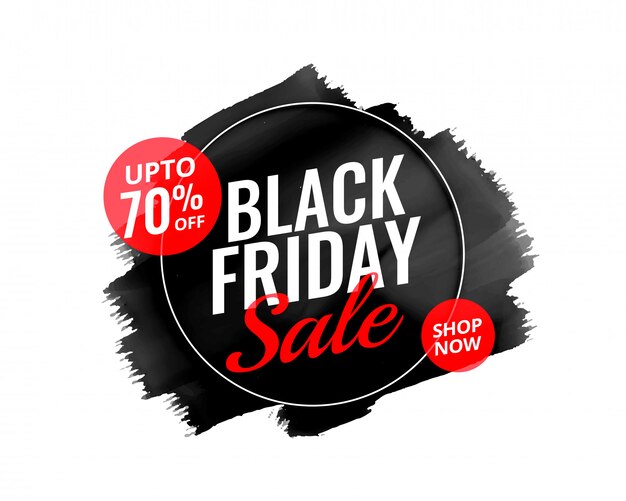 Abstract black friday watercolor banner design