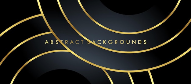 Free vector abstract black and gold luxury background with abstracts