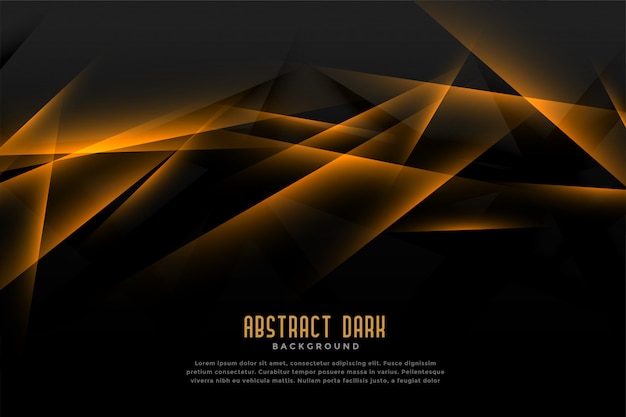 Free vector abstract black and golden background with light line effect