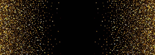 Abstract black and golden particles banner