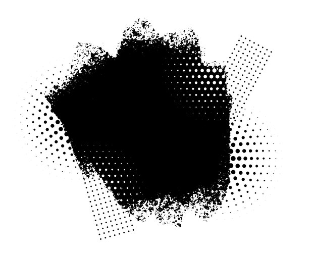 Abstract black halftone grunge on white background