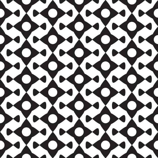 Abstract black minimalistic seamless pattern with geometric repeating shapes on white illustration