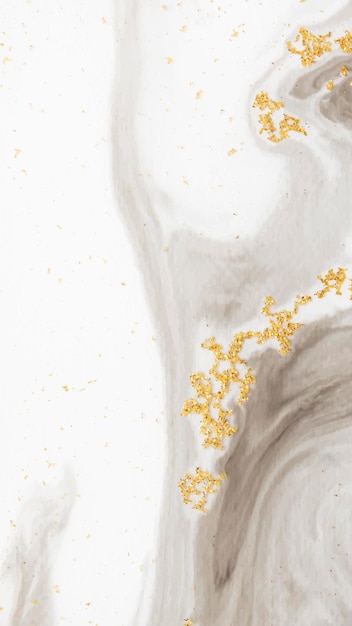 Abstract black watercolor and gold glitter phone background