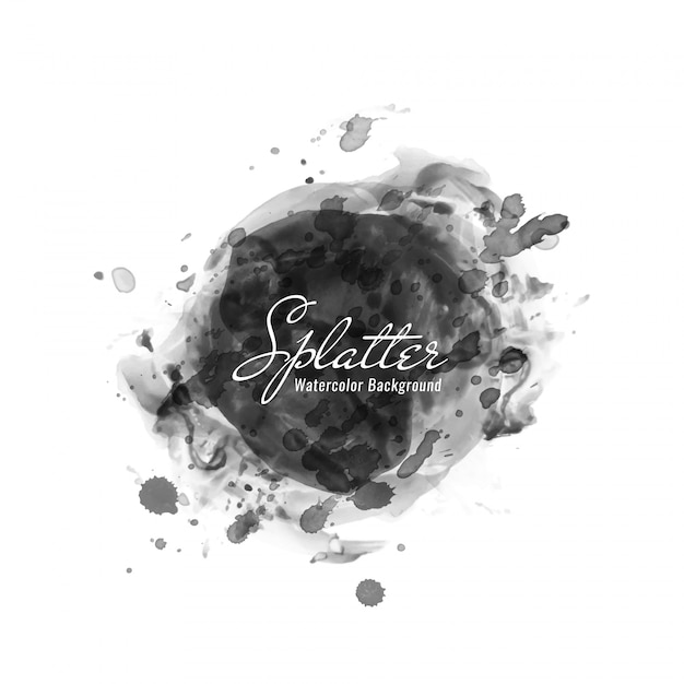 Abstract black watercolor splatter design background