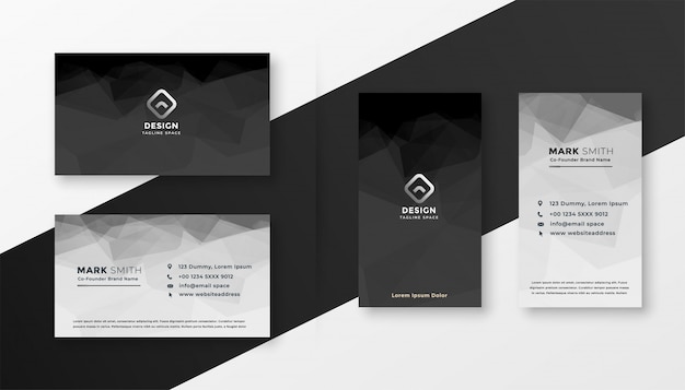 Free vector abstract black and white business card template